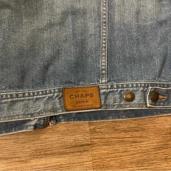 VTG Chaps Women Jean Jacket 90s Y2K Relaxed Fit Sz Large - Picture 6 of 7